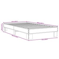 vidaXL Bettgestell Grau Sonoma 90x200 cm Holzwerkstoff und Metall