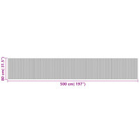 vidaXL Teppich Rechteckig Grau 80x500 cm Bambus