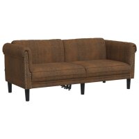 vidaXL Sofa 2-Sitzer Braun Samt