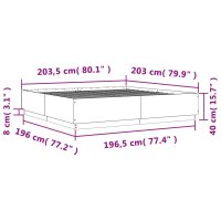 vidaXL Bettgestell Sonoma-Eiche 200x200 cm Holzwerkstoff