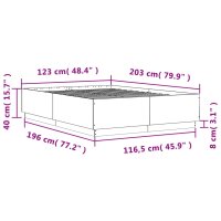 vidaXL Bettgestell Betongrau 120x200 cm Holzwerkstoff