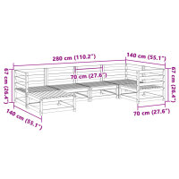 vidaXL 6-tlg. Garten-Sofagarnitur Wachsbraun Massivholz Kiefer