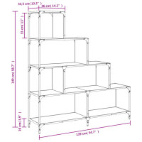 vidaXL B&uuml;cherregal 4 Etagen R&auml;uchereiche 139x33,5x149 cm Holzwerkstoff