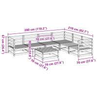 vidaXL 7-tlg. Garten-Sofagarnitur Massivholz Douglasie