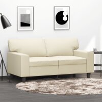 vidaXL 2-Sitzer-Sofa Creme 120 cm Kunstleder