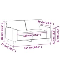 vidaXL 2-Sitzer-Sofa Creme 120 cm Kunstleder