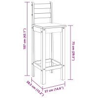 vidaXL Barst&uuml;hle 2 Stk. Massivholz Kiefer