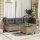 vidaXL Gartensofa mit Kissen 3-Sitzer Grau Poly Rattan