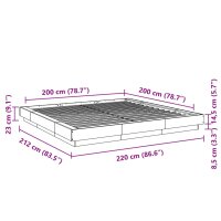 vidaXL Bettgestell R&auml;uchereiche 200x200 cm Holzwerkstoff