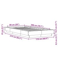 vidaXL Bettgestell Braun Eichen-Optik 100x200 cm Holzwerkstoff