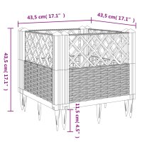 vidaXL Pflanzkasten mit Erdspie&szlig;en Hellgrau 43,5x43,5x43,5 cm PP