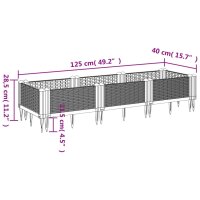 vidaXL Pflanzkasten mit Erdspie&szlig;en Wei&szlig; 125x40x28,5 cm PP