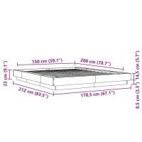 vidaXL Bettgestell R&auml;uchereiche 150x200 cm Holzwerkstoff