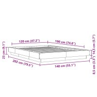 vidaXL Bettgestell Braun Eichen-Optik 120x190 cm Holzwerkstoff