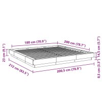 vidaXL Bettgestell Grau Sonoma 180x200 cm Holzwerkstoff