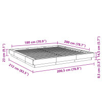 vidaXL Bettgestell Betongrau 180x200 cm Holzwerkstoff