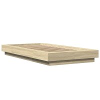 vidaXL Bettgestell Sonoma-Eiche 90x190 cm Holzwerkstoff