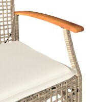 vidaXL Gartenst&uuml;hle mit Kissen 4 Stk. Beige Poly Rattan Akazienholz