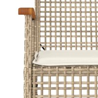 vidaXL Gartenst&uuml;hle mit Kissen 4 Stk. Beige Poly Rattan Akazienholz