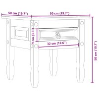 vidaXL Beistelltisch Corona 50x50x50 cm Massivholz Kiefer