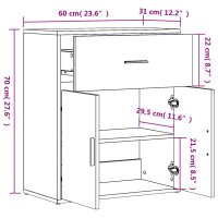 vidaXL Sideboards 2 Stk. Wei&szlig; 60x31x70 cm Holzwerkstoff