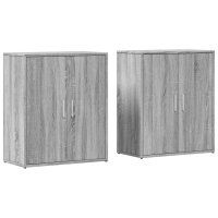 vidaXL Sideboards 2 Stk. Grau Sonoma-Eiche 60x31x70 cm Holzwerkstoff