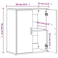 vidaXL Sideboards 2 Stk. Grau Sonoma-Eiche 60x31x70 cm Holzwerkstoff