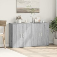 vidaXL Sideboards 2 Stk. Grau Sonoma-Eiche 60x31x70 cm Holzwerkstoff