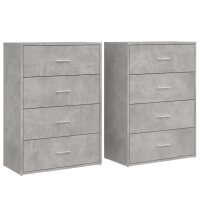 vidaXL Sideboards 2 Stk. Betongrau 60x31x84 cm Holzwerkstoff