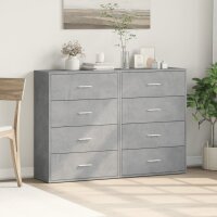 vidaXL Sideboards 2 Stk. Betongrau 60x31x84 cm Holzwerkstoff