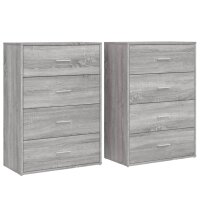 vidaXL Sideboards 2 Stk. Grau Sonoma 60x31x84 cm Holzwerkstoff