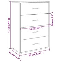 vidaXL Sideboards 2 Stk. Grau Sonoma 60x31x84 cm Holzwerkstoff