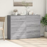 vidaXL Sideboards 2 Stk. Grau Sonoma 60x31x84 cm Holzwerkstoff