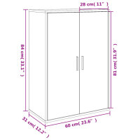 vidaXL Sideboards 2 Stk. R&auml;uchereiche 60x31x84 cm Holzwerkstoff