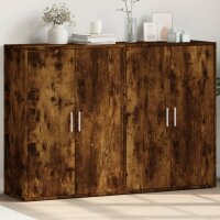 vidaXL Sideboards 2 Stk. R&auml;uchereiche 60x31x84 cm Holzwerkstoff