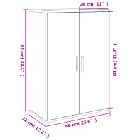 vidaXL Sideboards 2 Stk. Braun Eichen-Optik 60x31x84 cm Holzwerkstoff