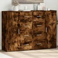 vidaXL Sideboards 2 Stk. R&auml;uchereiche 60x31x84 cm Holzwerkstoff