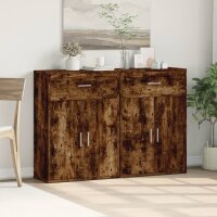 vidaXL Sideboards 2 Stk. R&auml;uchereiche 60x30x84 cm Holzwerkstoff