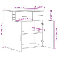 vidaXL Sideboards 2 Stk. Wei&szlig; 79x38x80 cm Holzwerkstoff