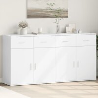 vidaXL Sideboards 2 Stk. Wei&szlig; 79x38x80 cm Holzwerkstoff