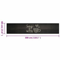 vidaXL K&uuml;chenteppich Waschbar Tasse Schwarz 60x300 cm Samt