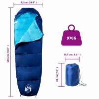 vidaXL Mumienschlafsack f&uuml;r Erwachsene Camping 3 Jahreszeiten