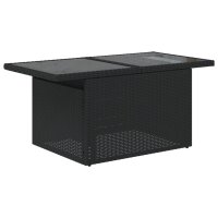 vidaXL 11-tlg. Garten-Sofagarnitur mit Kissen Schwarz Poly Rattan