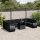 vidaXL 11-tlg. Garten-Sofagarnitur mit Kissen Schwarz Poly Rattan