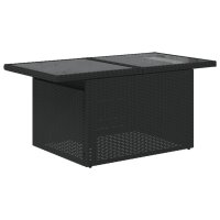 vidaXL 7-tlg. Garten-Sofagarnitur mit Kissen Schwarz Poly Rattan