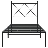 vidaXL Bettgestell mit Kopfteil Metall Schwarz 75x190 cm