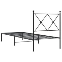 vidaXL Bettgestell mit Kopfteil Metall Schwarz 75x190 cm