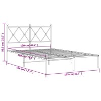 vidaXL Bettgestell mit Kopfteil Metall Schwarz 120x190 cm