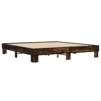 vidaXL Bettgestell R&auml;uchereiche 200x200 cm Holzwerkstoff und Metall