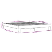 vidaXL Bettgestell R&auml;uchereiche 200x200 cm Holzwerkstoff und Metall